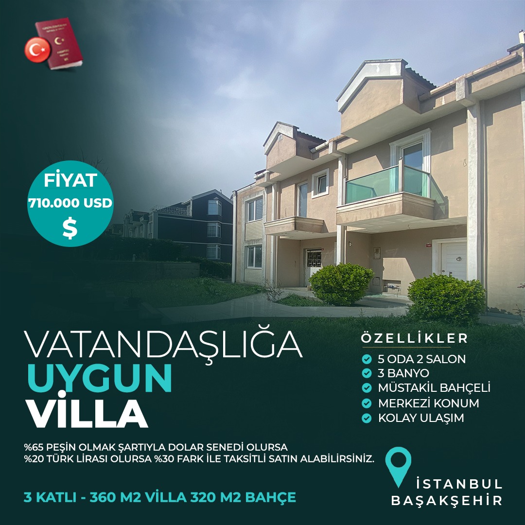 İstanbul / Başakşehir’de satılık villa