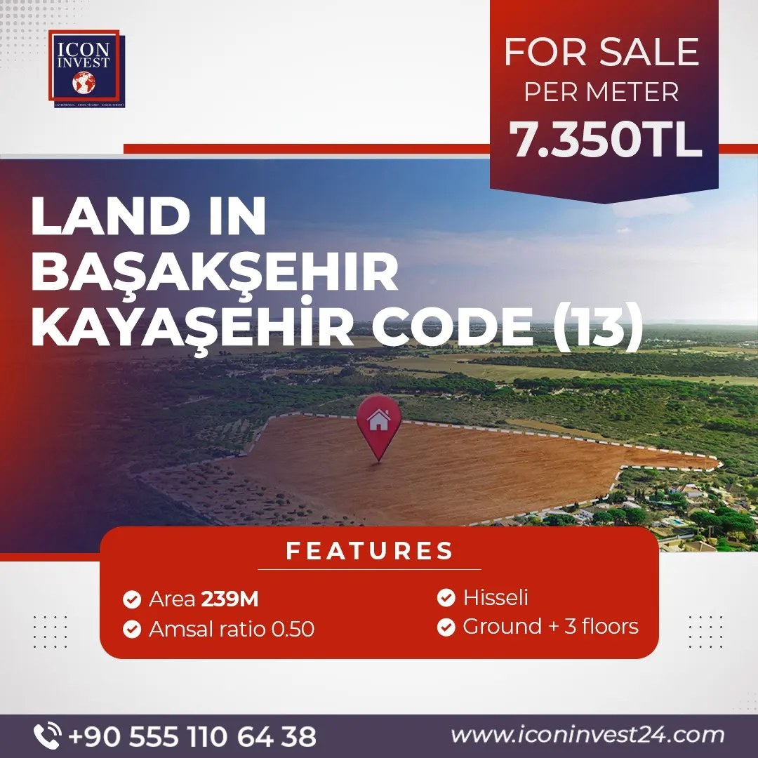 Land for sale in Istanbul/Basaksehir-Kayaşehir Code (13)